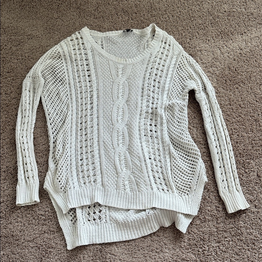 Express White Knit Sweater